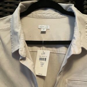 J JILL NWT ROLL TAB STRETCH COTTON SHIRTDRESS